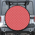 Red And White Polka Dot Pattern Print Tire Cover