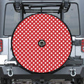 Red And White Polka Dot Pattern Print Tire Cover With Camera Hole