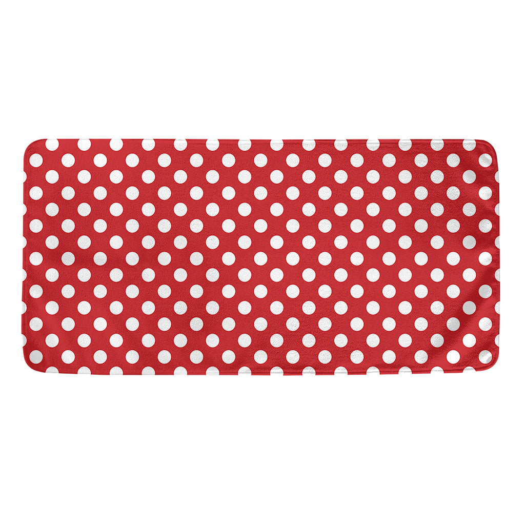 Red And White Polka Dot Pattern Print Towel
