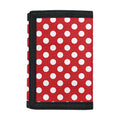 Red And White Polka Dot Pattern Print Trifold Wallet