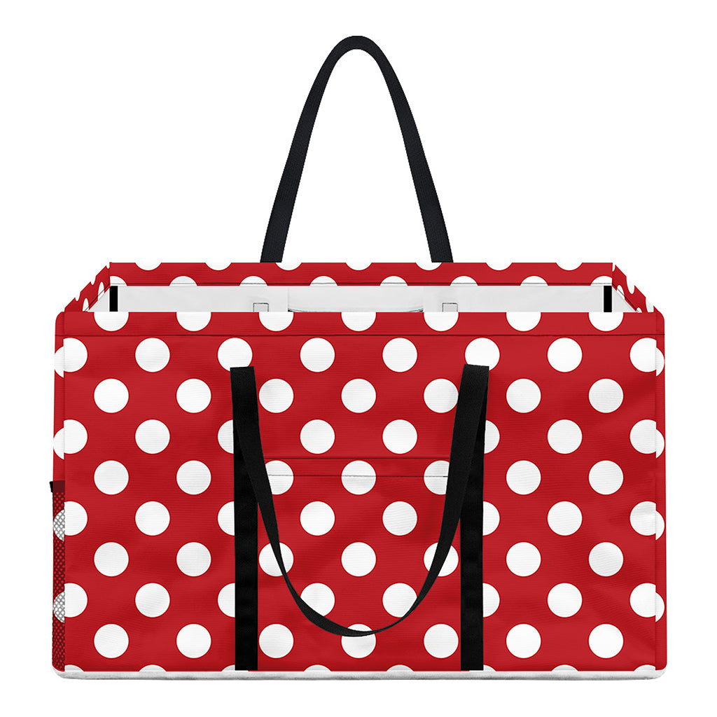 Red And White Polka Dot Pattern Print Utility Tote Bag
