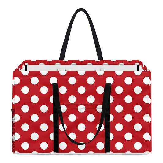 Red And White Polka Dot Pattern Print Utility Tote Bag