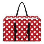 Red And White Polka Dot Pattern Print Utility Tote Bag