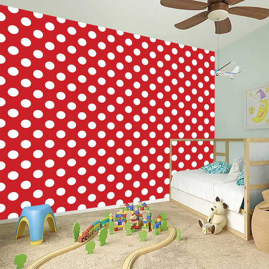 Red And White Polka Dot Pattern Print Wall Sticker