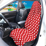 Red And White Polka Dot Pattern Print Waterproof Car Seat Cover