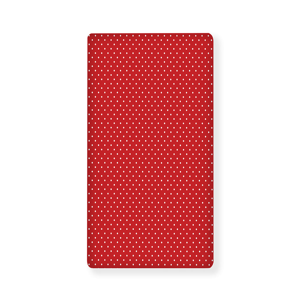 Red And White Polka Dot Print Baby Crib Sheet