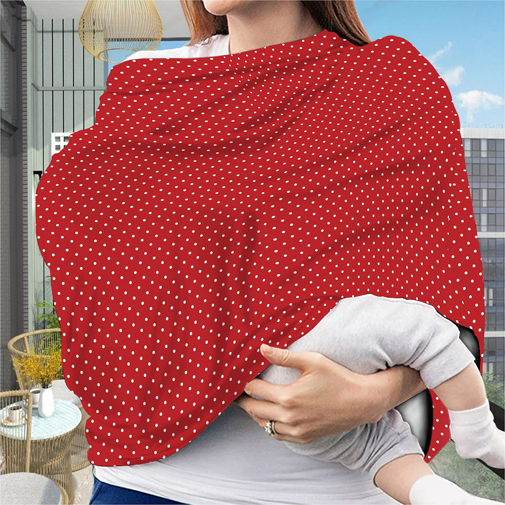 Red And White Polka Dot Print Baby Seat Cover