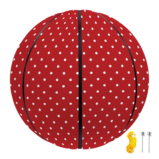 Red And White Polka Dot Print Basketball