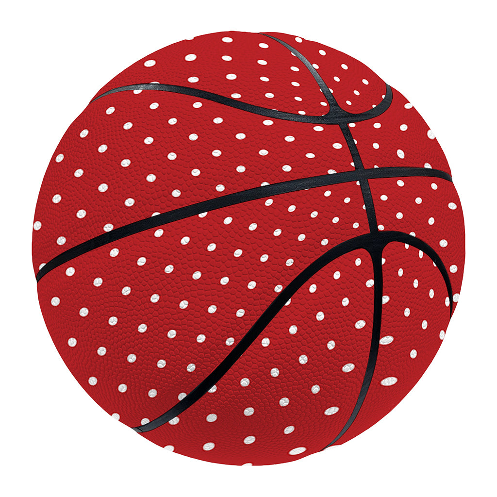 Red And White Polka Dot Print Basketball