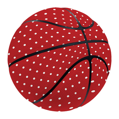 Red And White Polka Dot Print Basketball