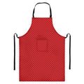 Red And White Polka Dot Print Bib Apron With Pocket