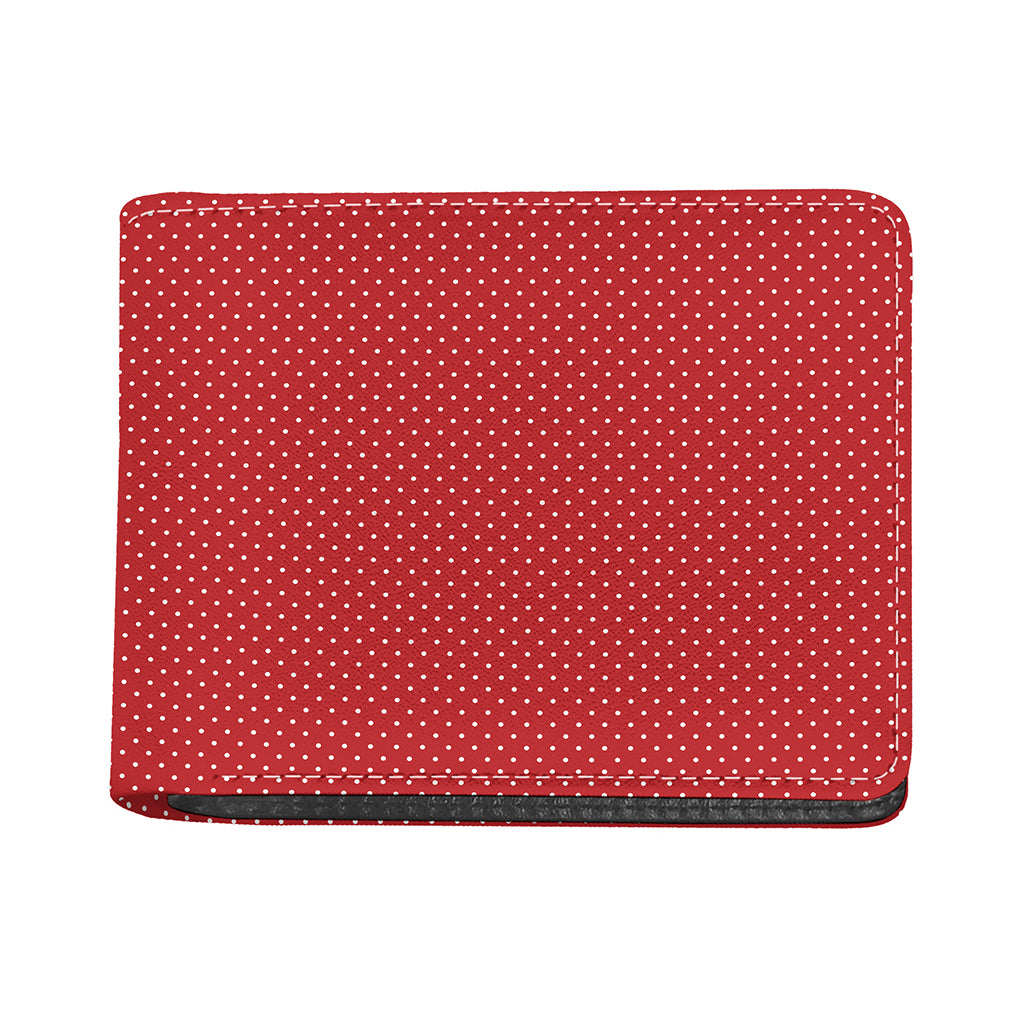 Red And White Polka Dot Print Bifold Wallet