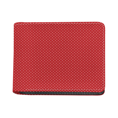Red And White Polka Dot Print Bifold Wallet