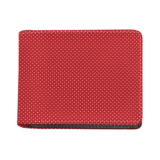 Red And White Polka Dot Print Bifold Wallet