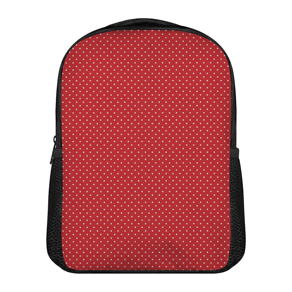 Red And White Polka Dot Print Casual Backpack