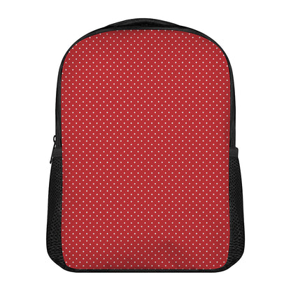 Red And White Polka Dot Print Casual Backpack