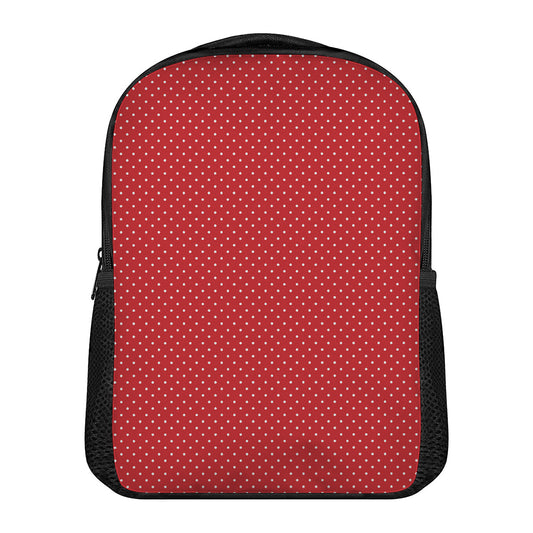 Red And White Polka Dot Print Casual Backpack