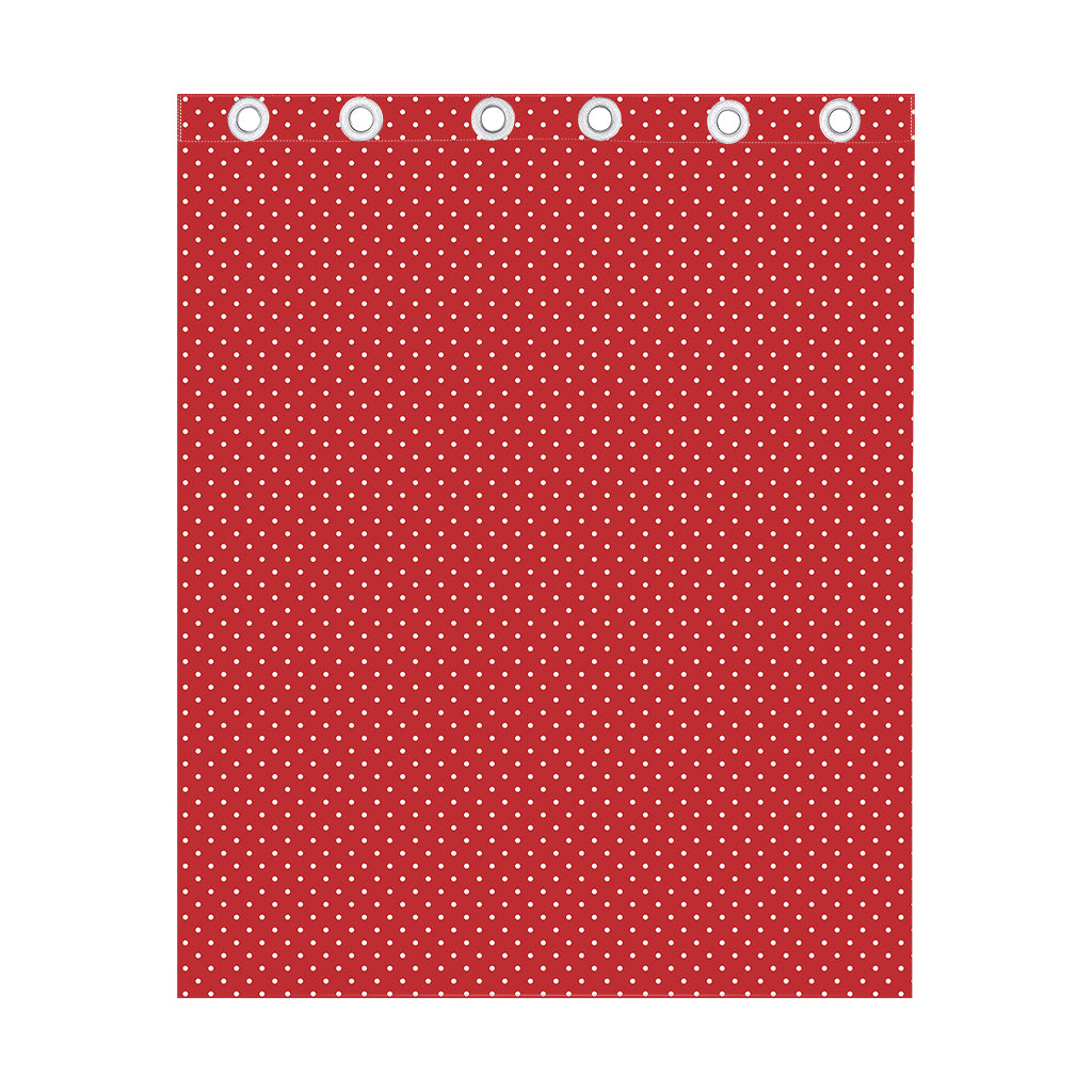 Red And White Polka Dot Print Curtain