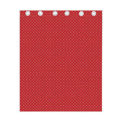 Red And White Polka Dot Print Curtain