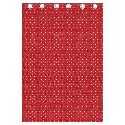 Red And White Polka Dot Print Curtain