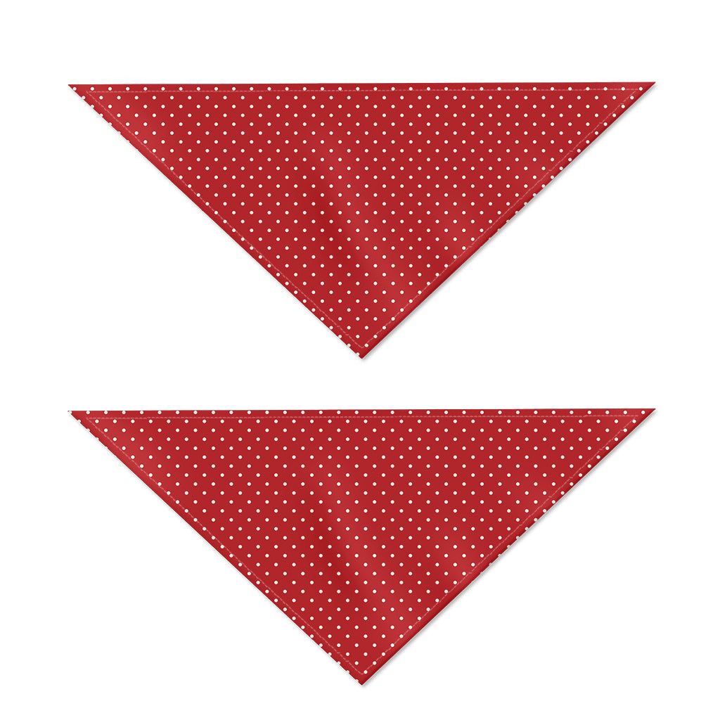 Red And White Polka Dot Print Dog Bandana