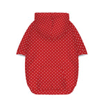 Red And White Polka Dot Print Dog Zip Up Hoodie