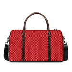 Red And White Polka Dot Print Duffle Bag