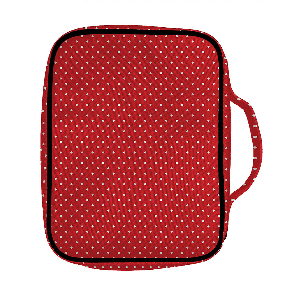 Red And White Polka Dot Print Front Pocket Bible Bag
