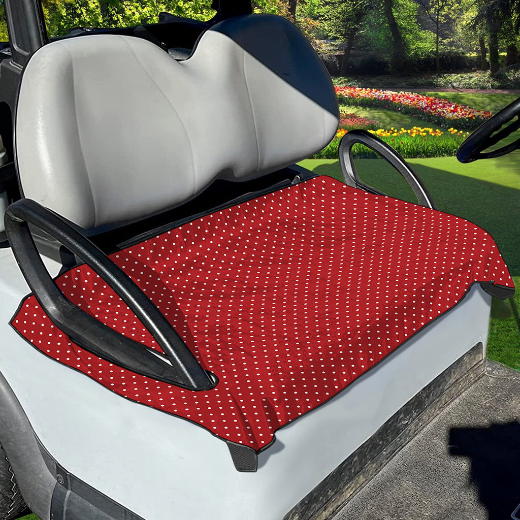 Red And White Polka Dot Print Golf Cart Seat Cover