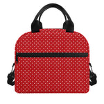 Red And White Polka Dot Print Insulated Lunch Bag
