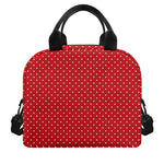 Red And White Polka Dot Print Insulated Lunch Bag