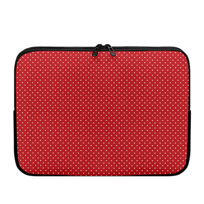 Red And White Polka Dot Print Laptop Sleeve