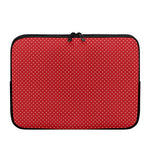 Red And White Polka Dot Print Laptop Sleeve