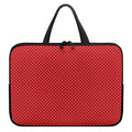 Red And White Polka Dot Print Laptop Sleeve With Handle