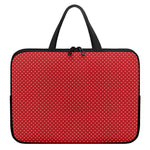 Red And White Polka Dot Print Laptop Sleeve With Handle