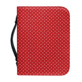 Red And White Polka Dot Print Leather Bible Cover