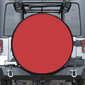 Red And White Polka Dot Print Leather Spare Tire Cover