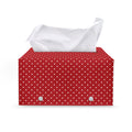Red And White Polka Dot Print Leather Tissue Box Cover