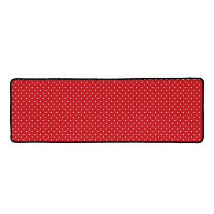 Red And White Polka Dot Print Long Kitchen Mat