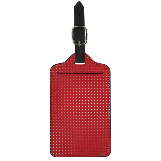 Red And White Polka Dot Print Luggage Tag