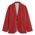 Red And White Polka Dot Print Men's Blazer