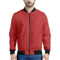 Red And White Polka Dot Print Men's Bomber Jacket