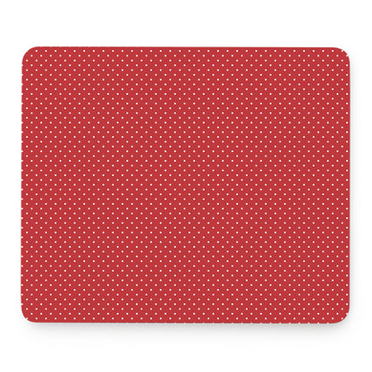 Red And White Polka Dot Print Mouse Pad