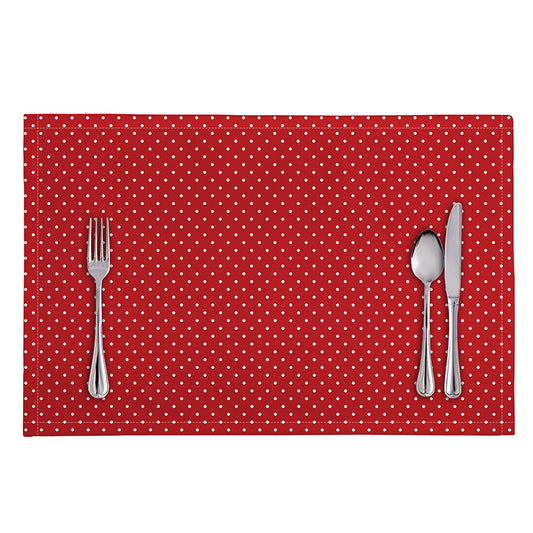 Red And White Polka Dot Print Placemat