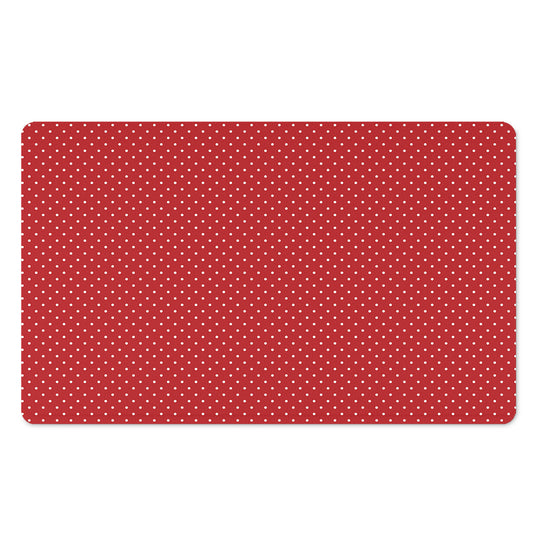 Red And White Polka Dot Print Polyester Doormat