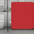 Red And White Polka Dot Print Polyester Shower Curtain