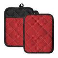 Red And White Polka Dot Print Pot Holders With Pocket