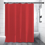 Red And White Polka Dot Print Premium Shower Curtain