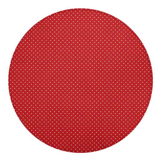 Red And White Polka Dot Print Round Blanket