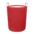 Red And White Polka Dot Print Round Laundry Basket